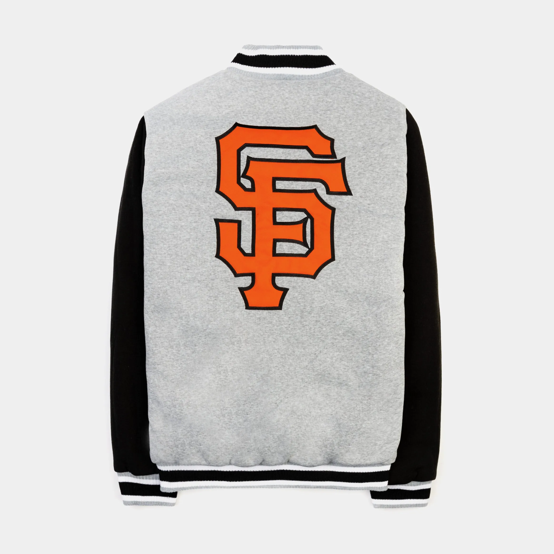 San Francisco Giants Reversible Letterman Mens Jacket (Black/Grey)