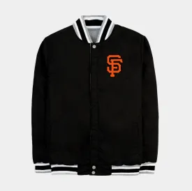 San Francisco Giants Reversible Letterman Mens Jacket (Black/Grey)