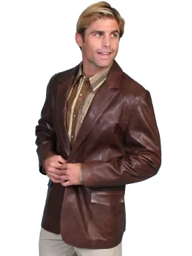 Scully Leather Mens Western Lambskin Blazer Chocolate