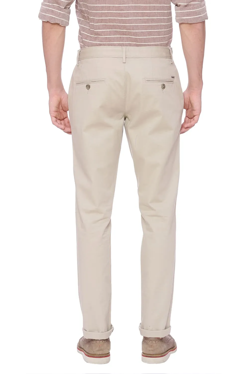 Skinny Fit Beige Stretch Trouser