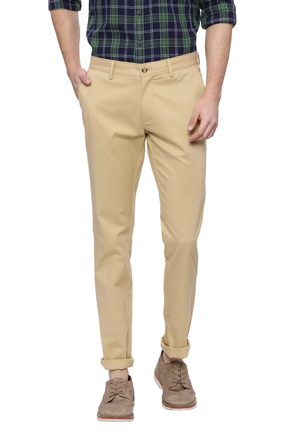 Skinny Fit Beige Stretch Trouser