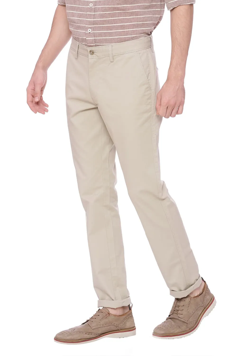 Skinny Fit Beige Stretch Trouser