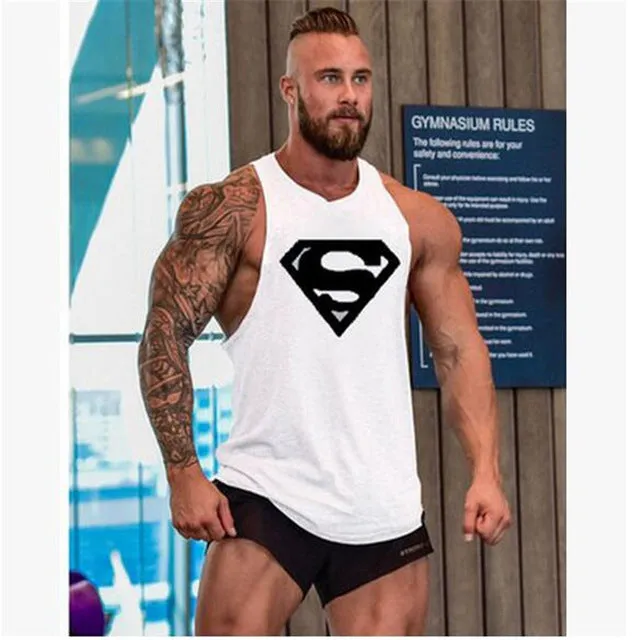 Skull Stringer Tank Top Men Professional Bodybuilding Vest Fitness Mens Sleeveless Crossfit Shirt Cotton Singlets Muscle Tops