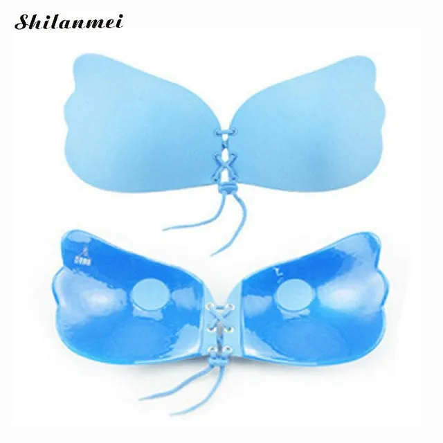 Soutien gorge bralette nubra Self Adhesive Strapless Bandage sticky bra Silicone Push Up lace up bra Drawstring Invisible Bra