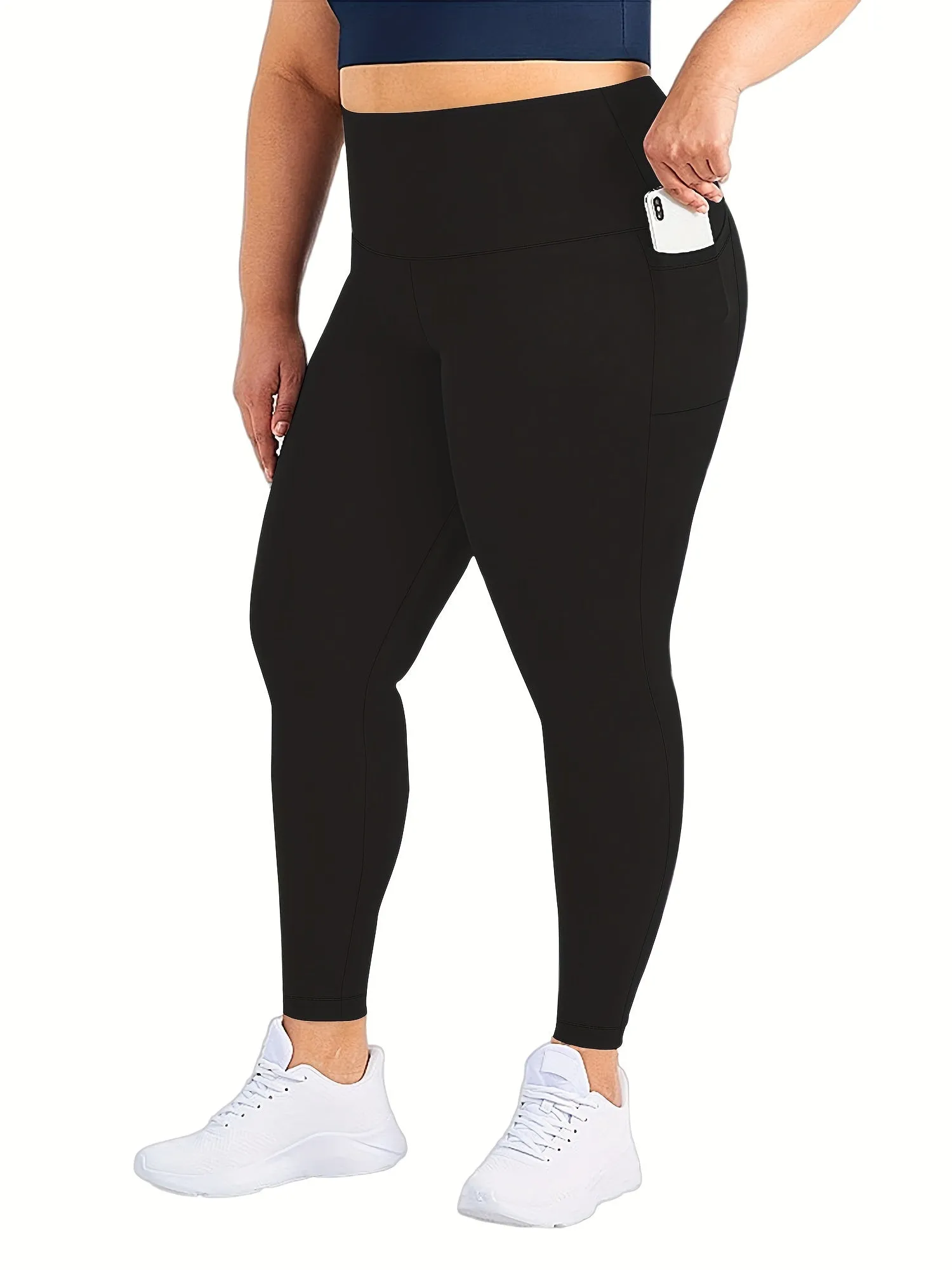 Streamlined Performance Women's Plus Solid High Rise Sports Leggings