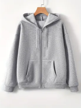 Stylish Solid Hoodie Perfect for Spring  Fall Womens Fashion