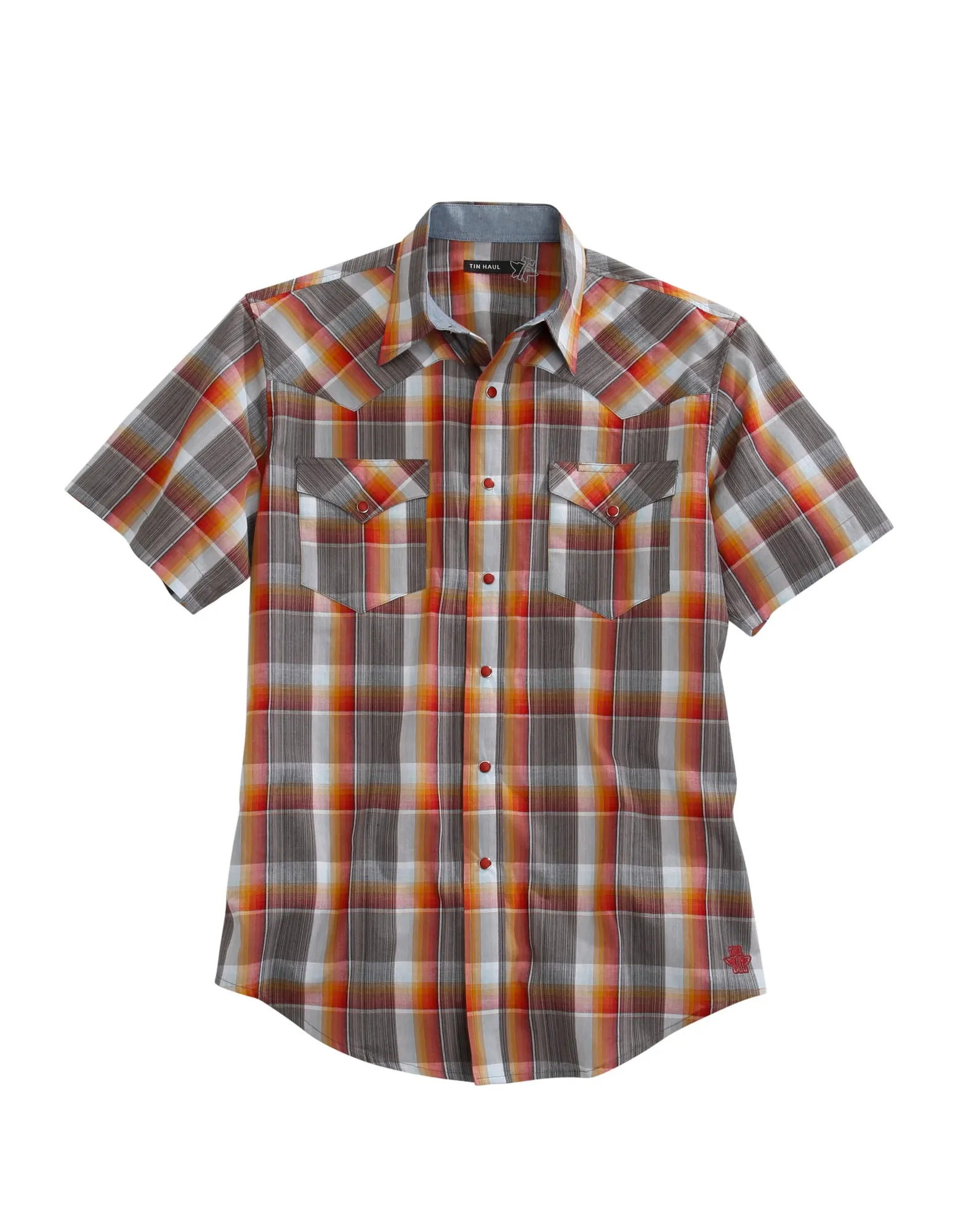 Tin Haul Mens Multi-Color 100% Cotton Rusty Plaid S/S Shirt M