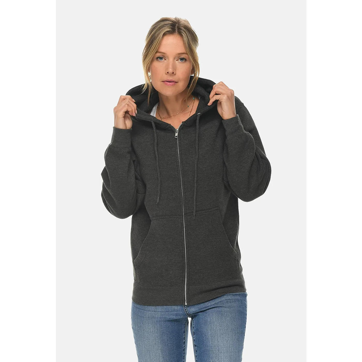 Unisex Charcoal Zip Up hoodie