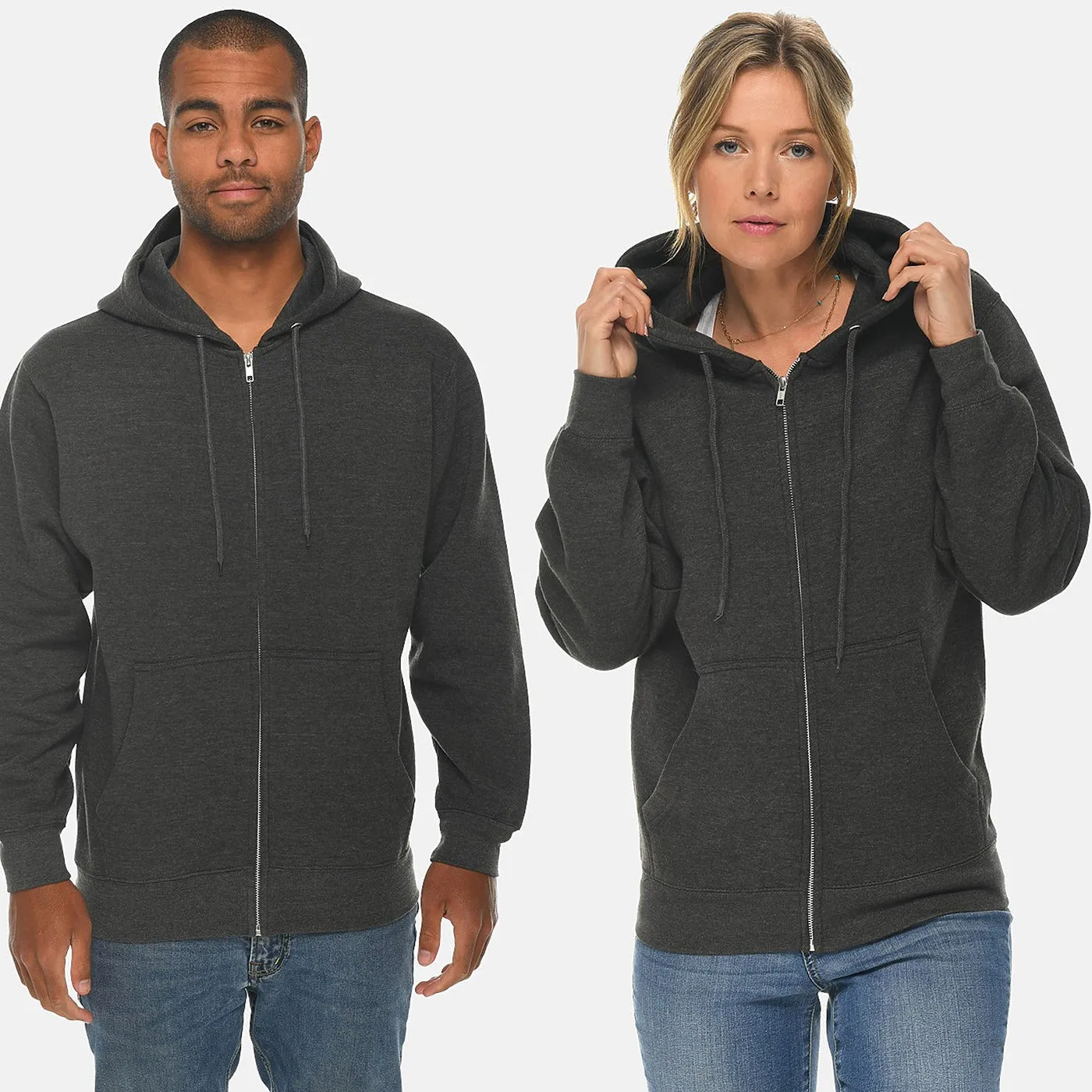 Unisex Charcoal Zip Up hoodie