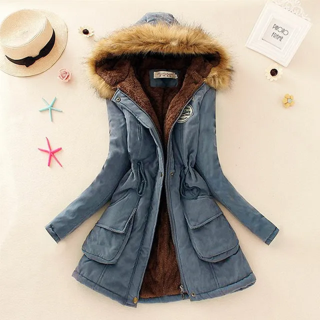 Winter Jacket Women Faux Fur Collar Womens Coats Long Down Parka  Lady Hoodies Parkas Warmer Classical Jackets Size S-XXXL