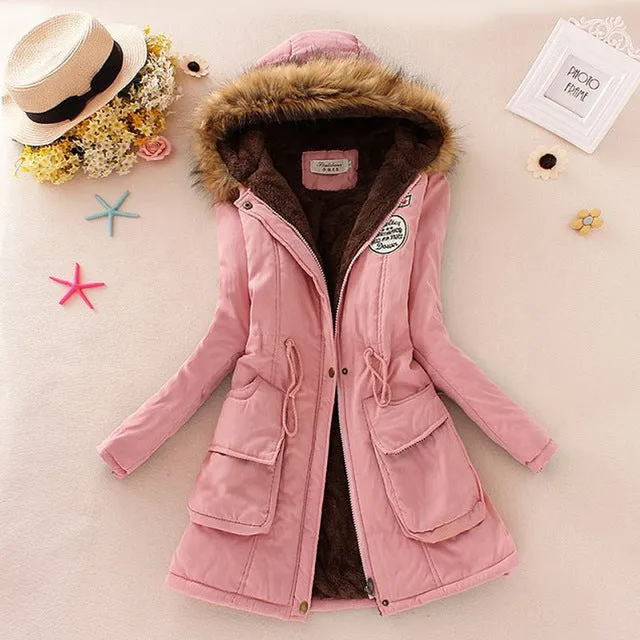 Winter Jacket Women Faux Fur Collar Womens Coats Long Down Parka  Lady Hoodies Parkas Warmer Classical Jackets Size S-XXXL