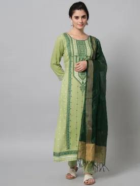 Women Light Green Printed Kurta And Trouser Set