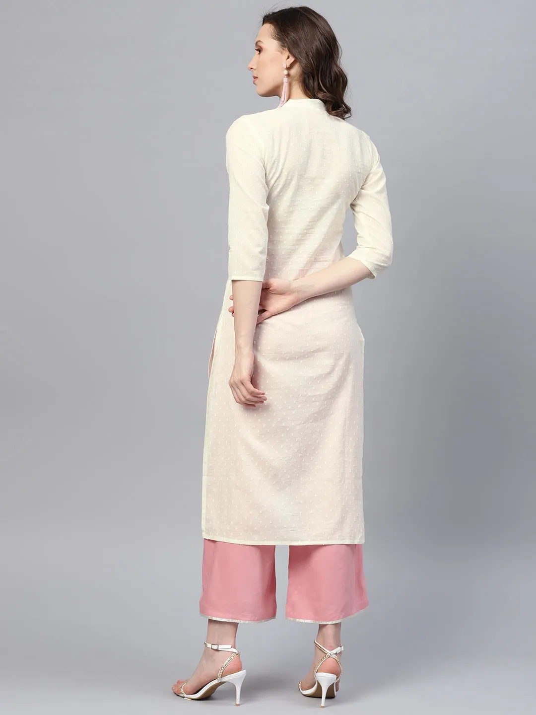 Women Off-White Straight Kurta