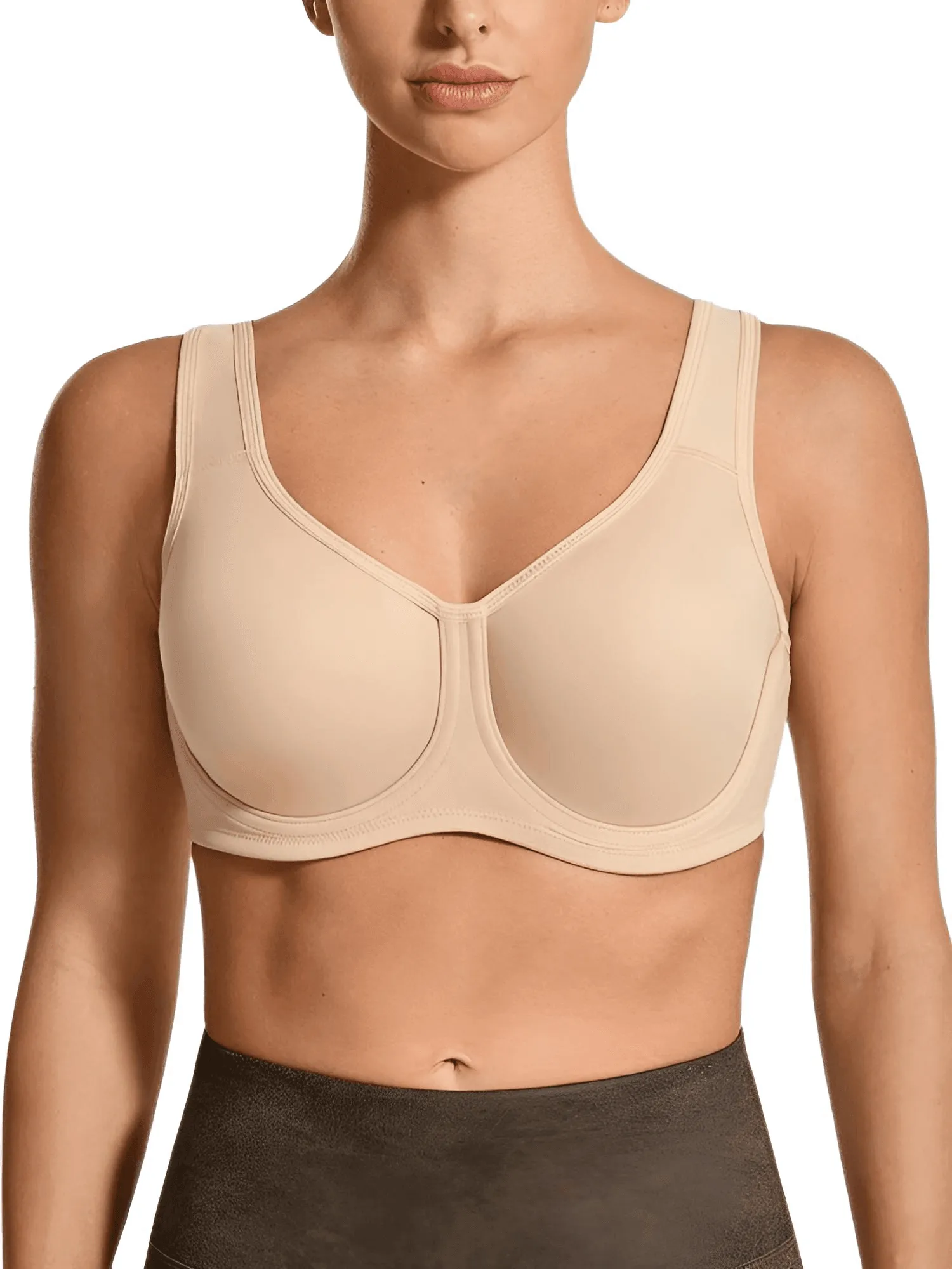 Women's Max Control Solid High Impact Plus Size Underwire Sports Bra