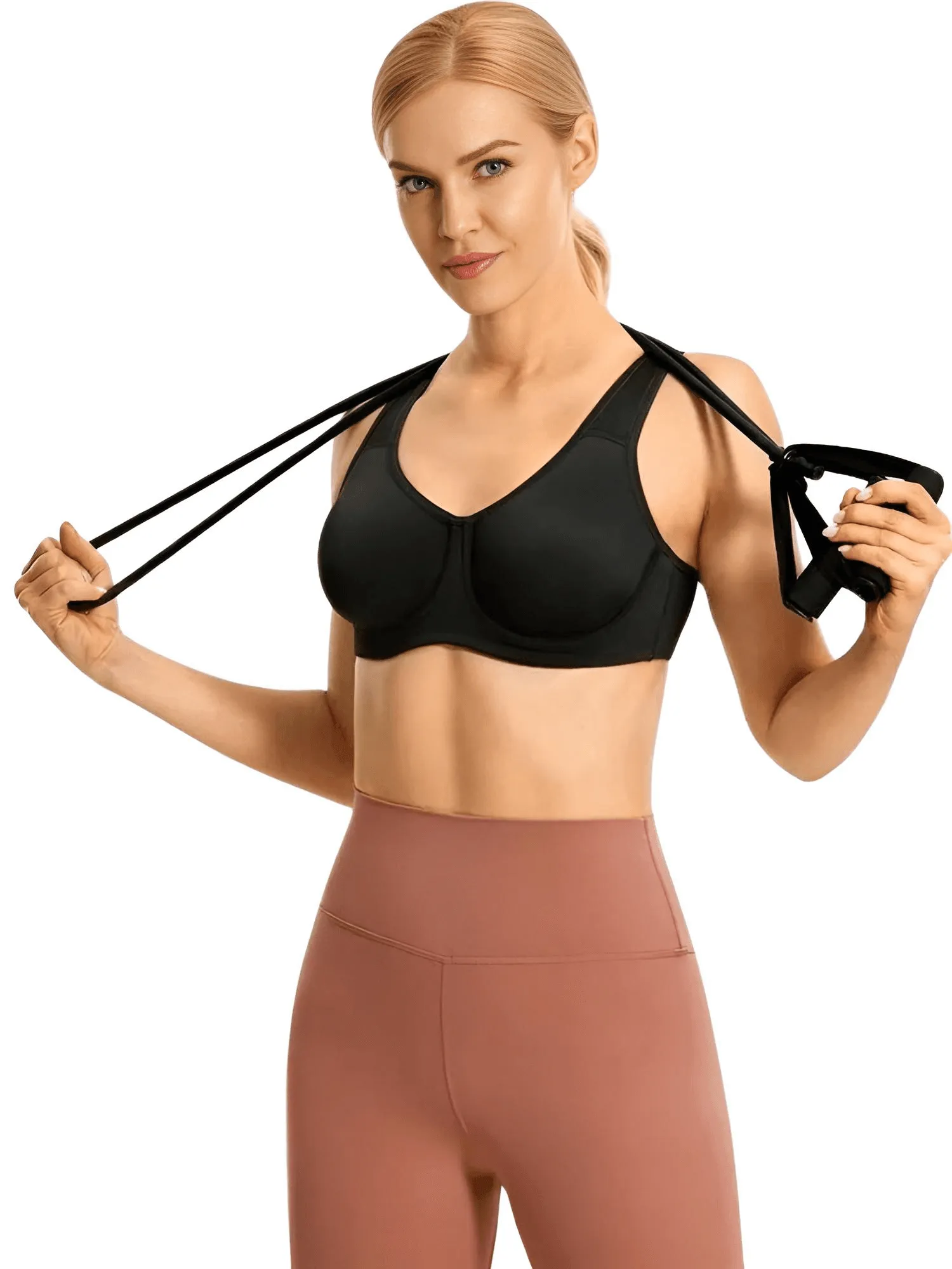 Women's Max Control Solid High Impact Plus Size Underwire Sports Bra