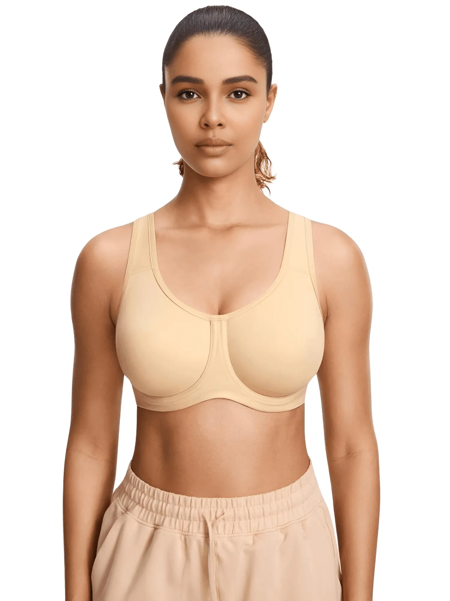 Women's Max Control Solid High Impact Plus Size Underwire Sports Bra